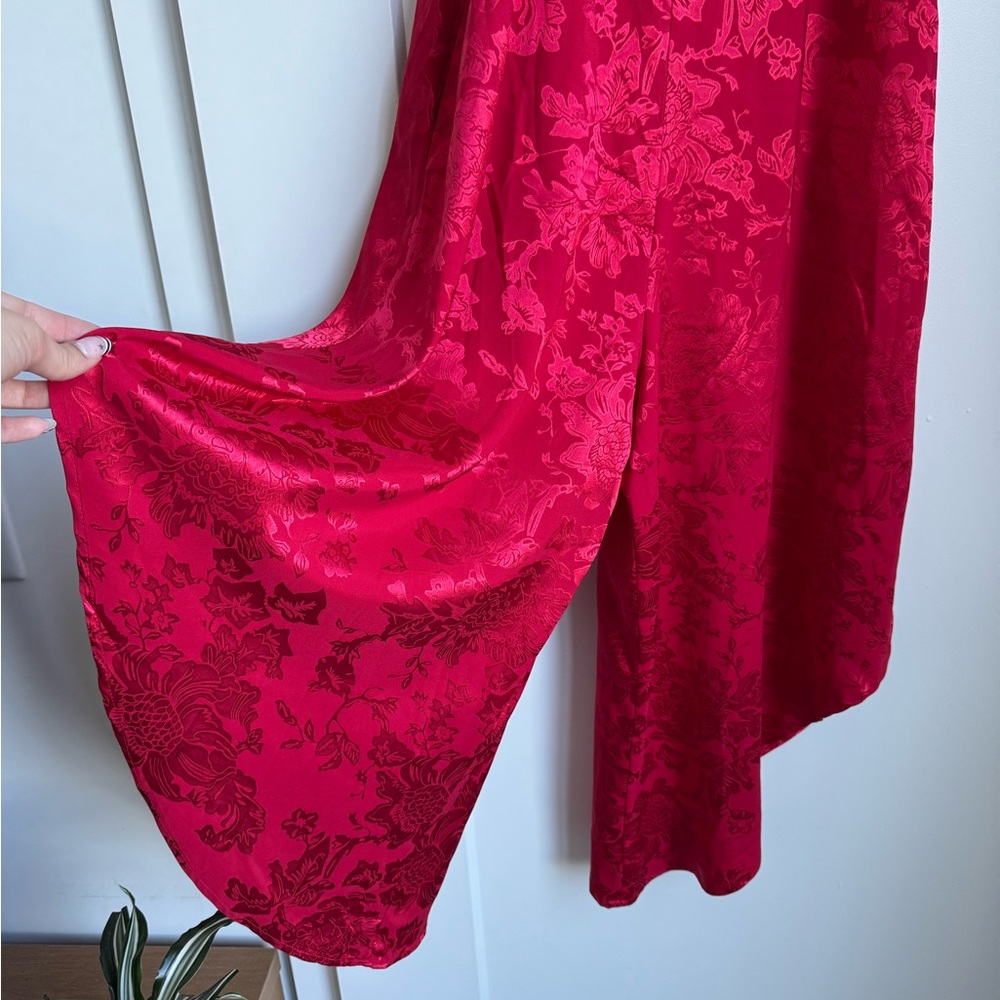 Elegant Red Floral Jumpsuit